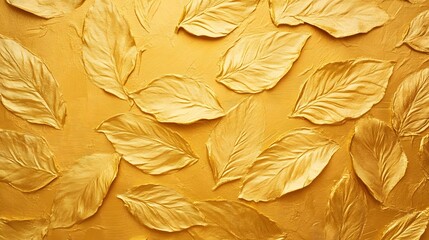 Luxurious Gold Leaf Wallpaper Texture Background for Elegant Interior Design