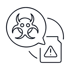 Biohacking Threat Icon with Hazardous Substance Warning  
