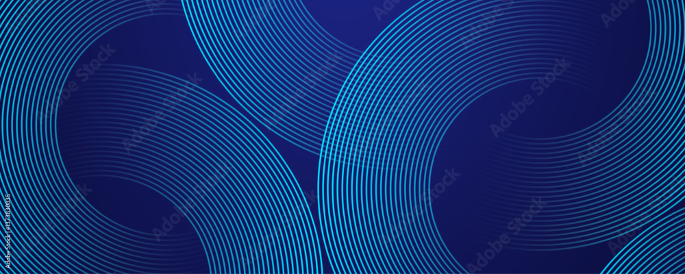 Aufkleber modern abstract blue background with circular lines. geometric stripe line art design for poster, br