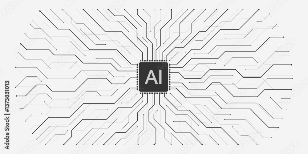Poster motherboard technology abstract texture design. creative idea ai banner concept for internet technol
