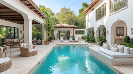 Luxury Pool House Courtyard