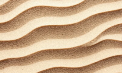 Wavy sand dune patterns create a serene, textural landscape with striking shadows and warm, earthy tones.