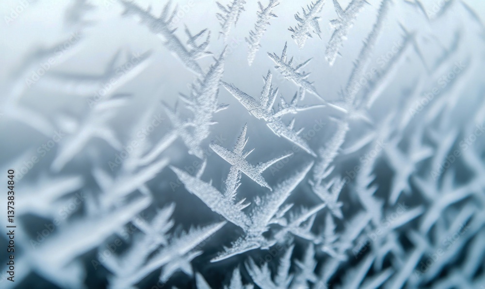 Poster intricate frost patterns create a mesmerizing winter scene, revealing delicate crystalline structure
