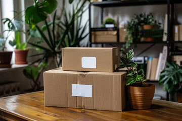 Plain Shipping Box Mockup with No Labels or Branding