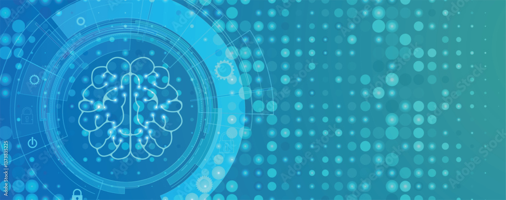 Poster artificial intelligence brain concept. abstract technology background