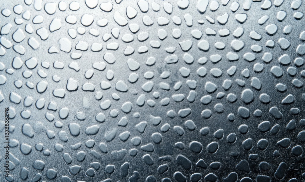 Poster silvery-blue textured surface with an abstract pattern of smooth, rounded pebble-like shapes.