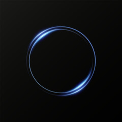 Month made of blue particles. Shining sparkles. Frame. Vector image of a blue sparkling stardust circle.