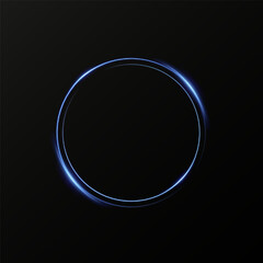 Month made of blue particles. Shining sparkles. Frame. Vector image of a blue sparkling stardust circle.