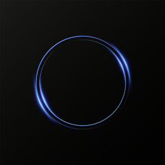 Neon magic blue circle. Futuristic light circle for background. Light frame. Vector. Magic portal.