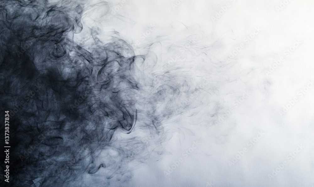 Aufkleber dark smoke gracefully unfurls against a bright backdrop, creating a mesmerizing abstract pattern.
