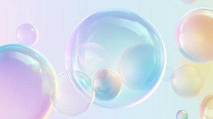 Y2K aesthetics abstract background with glass 3d spheres in a glossy studio interior. Atmospheric retro technology backdrop