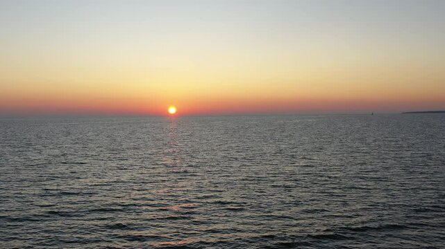 spectacular sunset at the sea in the town of Santa Severa, Rome