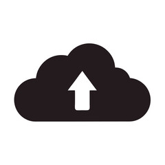 Black Cloud Upload Icon – High-Quality 3D Cloud Storage and Data Transfer Symbol for Digital Solutions