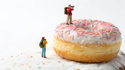 Miniature Hikers on Donut Peak