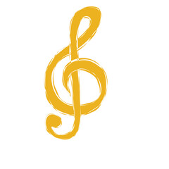 Obraz premium golden music note