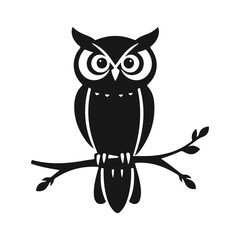 Owl logo. Bird icon template. Detailed pattern, strict look, symbol of wisdom, intelligence, protection, suitable for branding and design. Tribal owl, vector owl, owl emblem