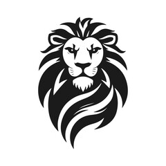 Lion logo with detailed mane. Animal icon template.Symbol of strength, power and leadership. Stylish design is perfect for branding, logos and product design. Wild animal, king lion, fierce predator