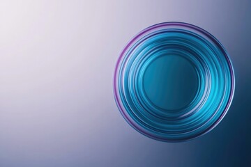 Circular design showcases gradients of blue and purple, creating