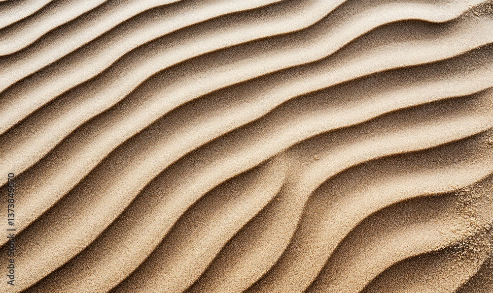 Poster abstract sand dune ripples create a rhythmic pattern, shaped by wind and light in the desert.