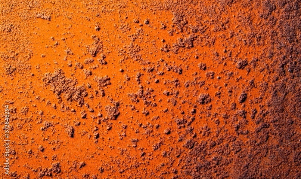 Poster weathered orange surface with textured rust patterns creates an industrial, abstract background.