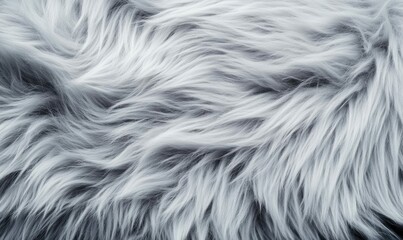 A captivating close-up captures the soft, flowing texture of luxurious grey faux fur in detail.