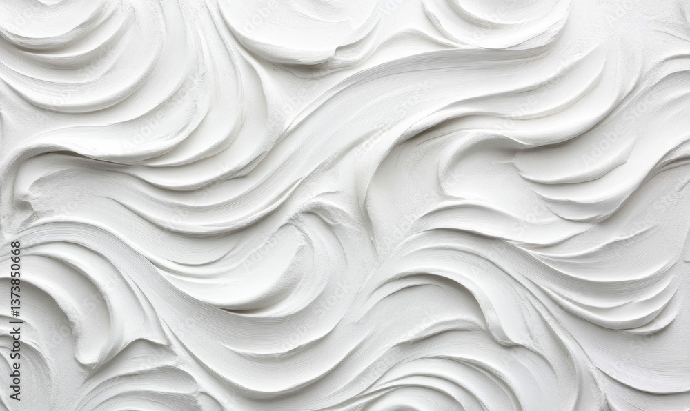 Poster close-up of a textured white surface with fluid, wavy lines creating a dynamic background.