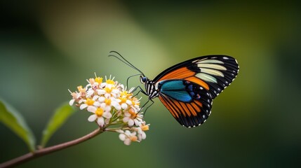 Butterfly on flower, vibrant colors