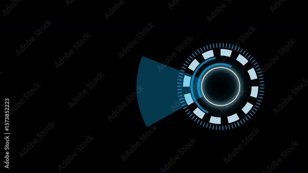 Poster hud circular futuristic rotating element – blue tech ui animation