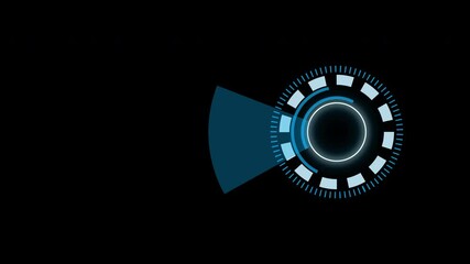 HUD Circular Futuristic Rotating Element – Blue Tech UI Animation