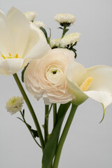 bouquet of chrysanthemum and calla