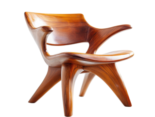 Isolated Artistic Wooden Chair