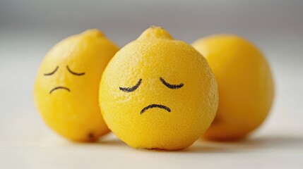 When Life Gives You Lemons: Isolated Yellow Lemon Depicting Sadness and Depression