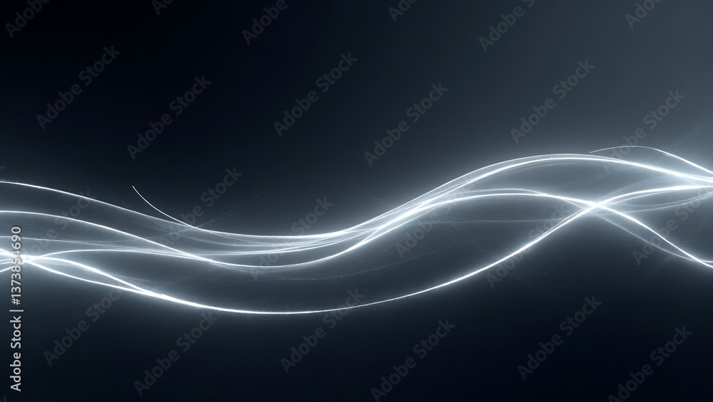 Poster abstract background with grey glowing lines. generative ai.