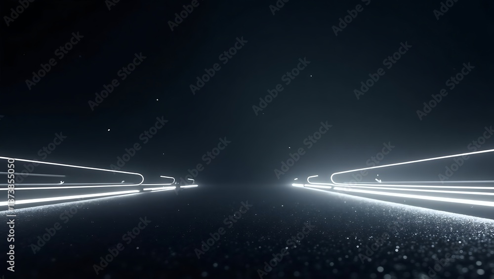 Poster abstract background with grey glowing lines. generative ai.