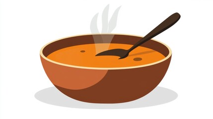 Warm comforting bowl of delicious soup. The steaming broth invites you to enjoy a delightful meal. Perfect for chilly days or cozy gatherings. Generative AI