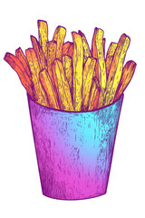 Isolated Colorful Fries