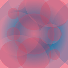 Obraz premium Abstract Pink and Blue Overlapping Circles Background