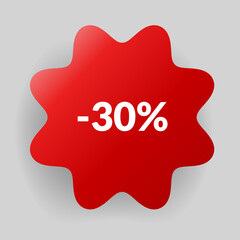 Corner or ribbons icon. Product red banner, price shopping tag. Promotion sale badge, special offer sticker. Discount and price offer concept. sticker template