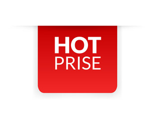 Corner or ribbons icon. Product red banner, price shopping tag. Promotion sale badge, special offer sticker. Discount and price offer concept. sticker template