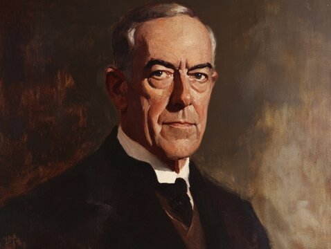 Woodrow Wilson President Portrait: Vintage Image of US President Wilson's Senior Face