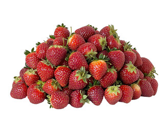 Isolated heap of strawberries