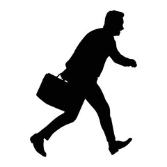 Businessman Silhouette. Isolated on White Background. 