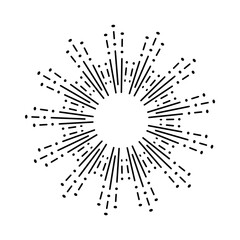 Obraz premium Sunburst firework explosion. Retro hand drawn sparkle. Bursting or light rays, linear drawing. trendy hand drawn retro isolated design element