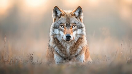 Obraz premium Wolf in Golden Light