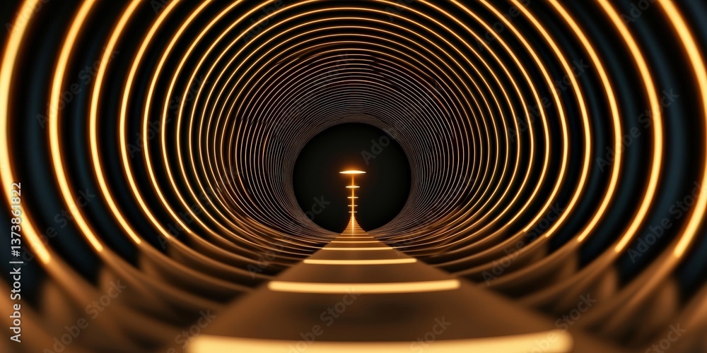 Aufkleber successful project management timeline concept. tunnel illuminated with concentric lights, creating 