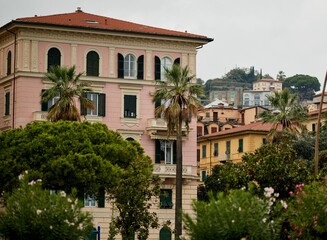 Italian Architecture with Palm Trees