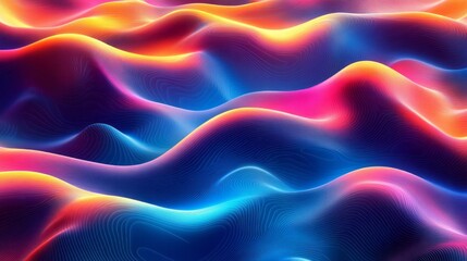 Obraz premium Colorful abstract waves flow gently in a mesmerizing formation
