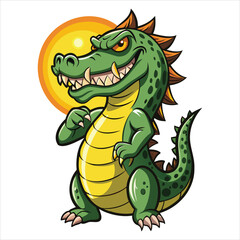 Fototapeta premium Wild Bite Crocodile T Shirt Design