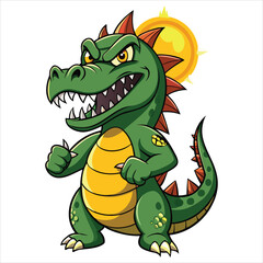 Naklejka premium Wild Bite Crocodile T Shirt Design