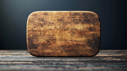 Realistic wooden block displayed on a table for advertising style photography showcasing natural texture and design